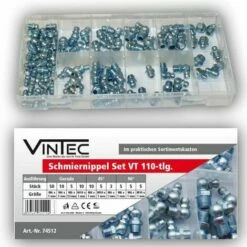 Vintec Schmiernippel 110-tlg Sortiment M6/M8/M10 Gewinde Setbox Abschmiernippel -Pflege von Motorwerkzeugen Verkäufe 12204096 2