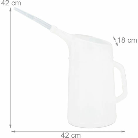 Relaxdays Ölkanne 5 L, Flexibler Einfüllstutzen, Ölmessbecher, Skala, Ölwechsel, Bruchsicher, Auto, Werkstatt, PE, Weiß 6 Relaxdays Ölkanne 5 L, Flexibler Einfüllstutzen, Ölmessbecher, Skala, Ölwechsel, Bruchsicher, Auto, Werkstatt, PE, Weiß – Bild 4