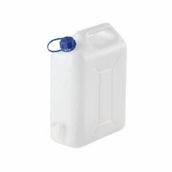 Kunststoffkanister Mit Ablasshahn | Weiß/Transparent | 10 L | Certeo