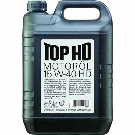 WEITERE Motoröl Top HD 15W-40 5 L Öl Motoröle Motorenöle Motorenöl Motor Benziner Diesel 3 WEITERE Motoröl Top HD 15W-40 5 L Öl Motoröle Motorenöle Motorenöl Motor Benziner Diesel