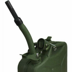 TRUTZHOLM® / BAUMARKTPLUS 1x Benzinkanister Kraftstoffkanister Metall 10 Liter Hammerschlag Olivgrün Inkl. Ausgießer + Halter -Pflege von Motorwerkzeugen Verkäufe 26286680 3
