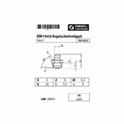 SONSTIGE DIN 71412 Kegel-Schmiernippel M 8 X 1 X 5,5, Form A, A4 Blank 9 SONSTIGE DIN 71412 Kegel-Schmiernippel M 8 X 1 X 5,5, Form A, A4 Blank -Pflege von Motorwerkzeugen Verkäufe 30619599 4