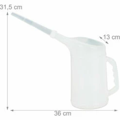 Relaxdays Ölkanne 2 L, Flexibler Einfüllstutzen, Ölmessbecher, Skala, Ölwechsel, Bruchsicher, Auto, Werkstatt, PE, Weiß -Pflege von Motorwerkzeugen Verkäufe 33161570 4