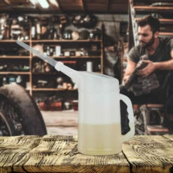 Relaxdays Ölkanne 2 L, Flexibler Einfüllstutzen, Ölmessbecher, Skala, Ölwechsel, Bruchsicher, Auto, Werkstatt, PE, Weiß -Pflege von Motorwerkzeugen Verkäufe 33161570 5