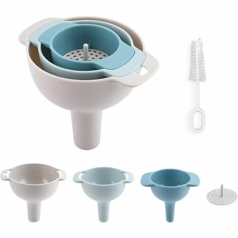 THSINDE Küchentrichter-Set Mit 3 Lebensmittelqualität PP Kunststoff Trichter Verschachtelte Trichter Mit Griff Abnehmbarer Siebfilter Zum Umfüllen Von Flüssigen Flüssigkeiten, Trockenen Zutaten Und Pulver 3 THSINDE Küchentrichter-Set Mit 3 Lebensmittelqualität PP Kunststoff Trichter Verschachtelte Trichter Mit Griff Abnehmbarer Siebfilter Zum Umfüllen Von Flüssigen Flüssigkeiten, Trockenen Zutaten Und Pulver