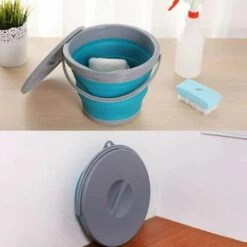 BEARSU Faltbarer Wassereimer Mit Verschlussdeckel Faltbarer Multifunktions-Wassertopf Für Runde Badewanne Tragbarer Wassereimer Platzsparender Wasserbehälter Für Wohnmobil, Camping, Marine, Outdoor-Aktivitäten Und Zuhause (Blau) -Pflege von Motorwerkzeugen Verkäufe 37488372 3