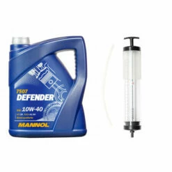DÖNGES Dönges Mannol Motoröl Defender 7507, 10W-40, 5L + BGS Handpumpe, 500 Ml