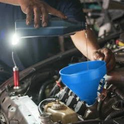 Relaxdays Trichter Set, 5 Größen, Flexibler Schlauch, Entnehmbares Sieb, Auto Öltrichter, Universell, Kunststoff, Blau -Pflege von Motorwerkzeugen Verkäufe 44005114 4