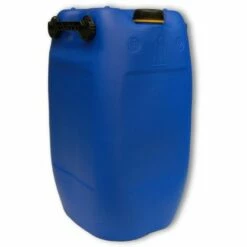 PLASTEO 60L Getränke- Wasserkanister Blau Mit Schraubdeckel (DIN 71) | Lebensmittelecht | Tragbar Mit 3 Griffen | Indoor Und Outdoor | BPA Frei