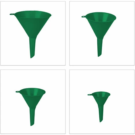 Relaxdays Trichter Set, 5 Größen, Flexibler Schlauch, Entnehmbares Sieb, Auto Öltrichter, Universell, Kunststoff, Grün 5 Relaxdays Trichter Set, 5 Größen, Flexibler Schlauch, Entnehmbares Sieb, Auto Öltrichter, Universell, Kunststoff, Grün – Bild 3