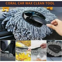ECHOO 7er-Pack Auto-Reinigungswerkzeuge, Reifenbürste, Auto-Entlüftungsbürste, Chenille-Waschschwamm, Scheibenwischer, Staubtuch, Waschlappen -Pflege von Motorwerkzeugen Verkäufe 51439694 5