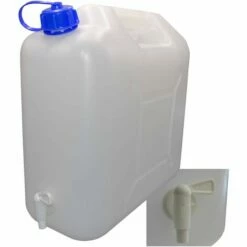 HOSSI'S WHOLESALE Kanister Mit Deckel, Zapfhahn Und Ausgießer, Natur Trinkwasser