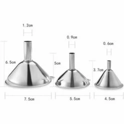 BARES Stainless Steel Funnel, 3 Pieces Stainless Steel Mini Funnel Stainless Steel Kitchen Funnels With Handles Metal Mini Funnel For Transferring Fluid Liquid Oil Powder Jams -Pflege von Motorwerkzeugen Verkäufe 59041050 2