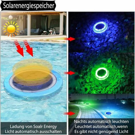 CATHERINE 2 Piezas De Luz LED Sumergible Solar IP68 Luz Subacuática Luz De Bañera Impermeable Luz De Piscina Con Sensor De Luz Para Acuario Bañera Piscina Jardín 5 CATHERINE 2 Piezas De Luz LED Sumergible Solar IP68 Luz Subacuática Luz De Bañera Impermeable Luz De Piscina Con Sensor De Luz Para Acuario Bañera Piscina Jardín – Bild 3