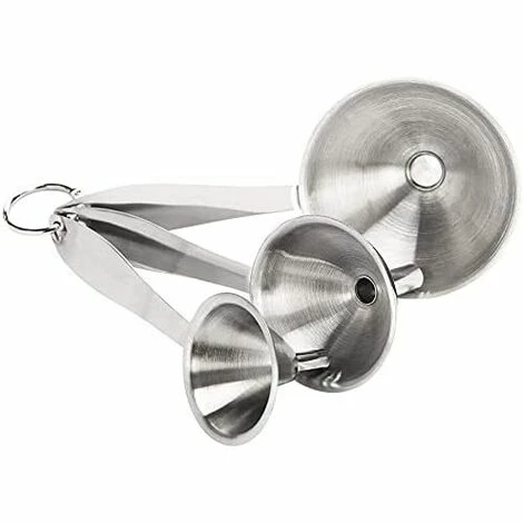DEVENIRRICHE Trichter-Set Aus Edelstahl, 3 Trichter Für Küchensiebe, Kleiner Stapelbarer Trichter Zum Übertragen Von Flüssigkeiten Und Pulvern (2,95/2,16/1,77 Zoll) 3 DEVENIRRICHE Trichter-Set Aus Edelstahl, 3 Trichter Für Küchensiebe, Kleiner Stapelbarer Trichter Zum Übertragen Von Flüssigkeiten Und Pulvern (2,95/2,16/1,77 Zoll)