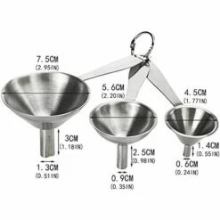 DEVENIRRICHE Trichter-Set Aus Edelstahl, 3 Trichter Für Küchensiebe, Kleiner Stapelbarer Trichter Zum Übertragen Von Flüssigkeiten Und Pulvern (2,95/2,16/1,77 Zoll) 11 DEVENIRRICHE Trichter-Set Aus Edelstahl, 3 Trichter Für Küchensiebe, Kleiner Stapelbarer Trichter Zum Übertragen Von Flüssigkeiten Und Pulvern (2,95/2,16/1,77 Zoll) -Pflege von Motorwerkzeugen Verkäufe 66993632 5