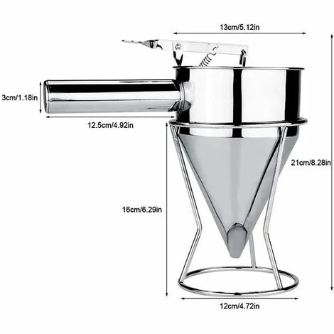 DEVENIRRICHE Kuchenteigtrichter Backtrichter Spender Pralinen Backtrichter Kolbentrichter Spender Edelstahl Für Kuchen Saucen Backwaren Pralinen 7 DEVENIRRICHE Kuchenteigtrichter Backtrichter Spender Pralinen Backtrichter Kolbentrichter Spender Edelstahl Für Kuchen Saucen Backwaren Pralinen – Bild 5
