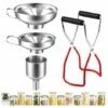 DEVENIRRICHE Küchentrichter-Set, 4-teiliger Küchenfiltertrichter Edelstahltrichter, Clips Gläser Marmeladentrichter Zum Übertragen Von Flüssigkeiten, ätherischen Ölen, Pulver -Pflege von Motorwerkzeugen Verkäufe 66994738 1