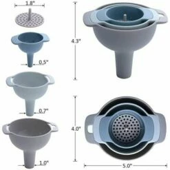 ECHOO Lebensmitteltrichter, Küchentrichter, Kunststofftrichter, Marmeladentrichter, Mit Filter, 4 In 1 Lebensmittel-Kunststofftrichter, 4-teilige Trichter -Pflege von Motorwerkzeugen Verkäufe 67696011 3